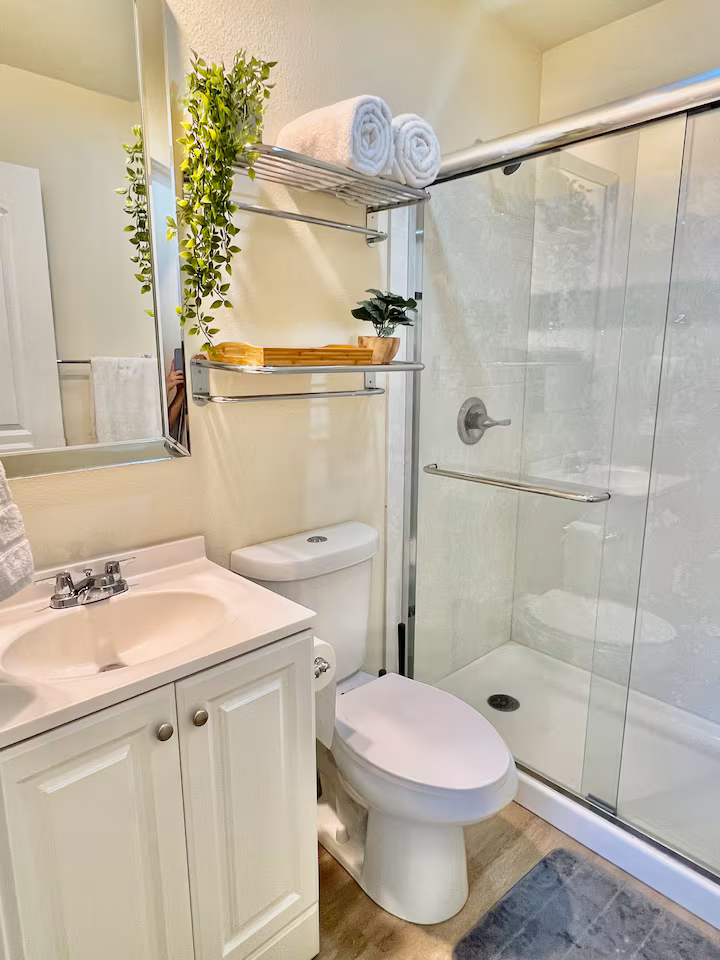 Bathroom with glass shower